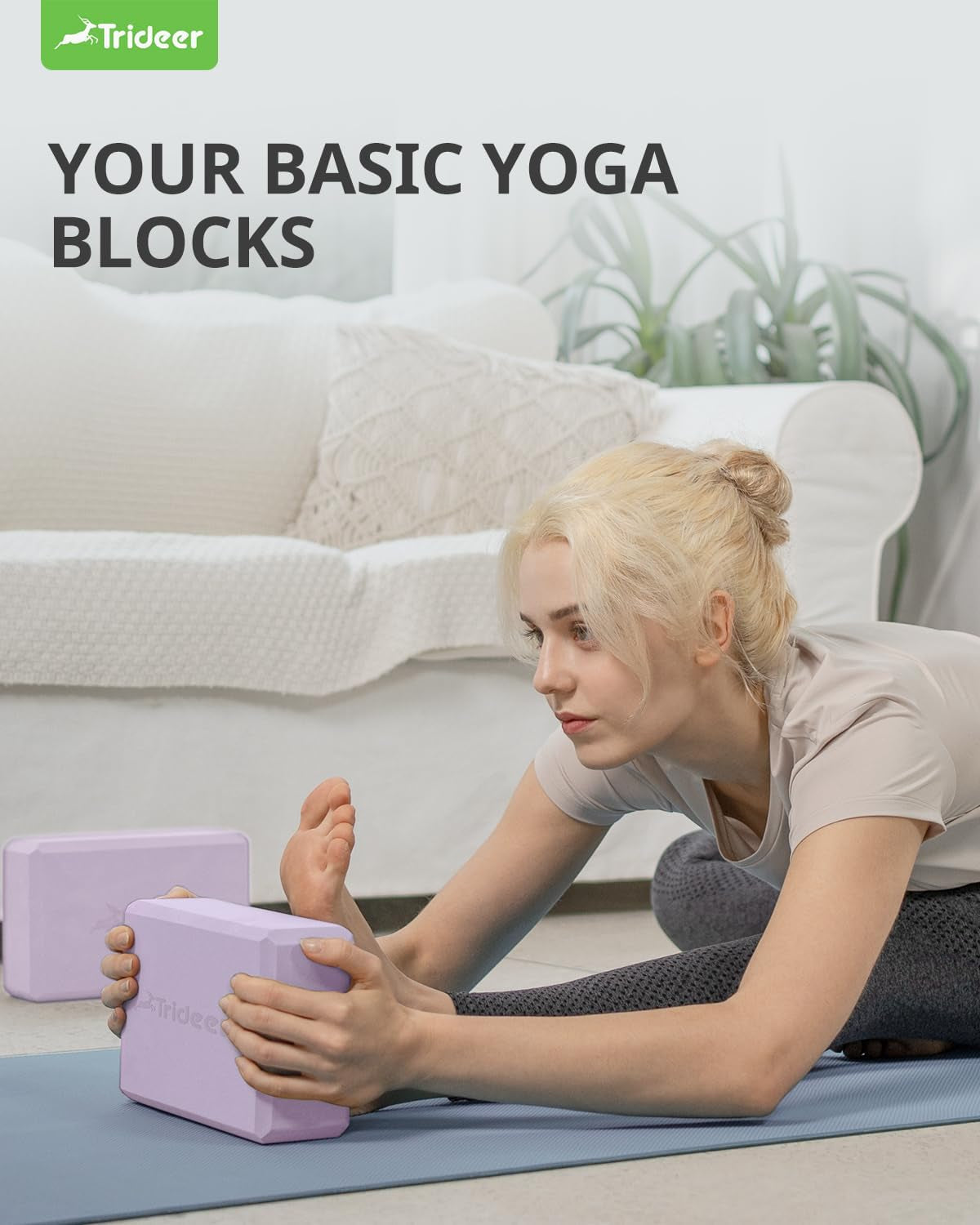 Yoga Blocks 2 Pack – Premium Soft Non-Slip Foam for Better Alignment and Stretching in Yoga, Pilates, and Dance – Supportive, Lightweight, Odor Resistant, Latex-Free, 9"X6"X3"