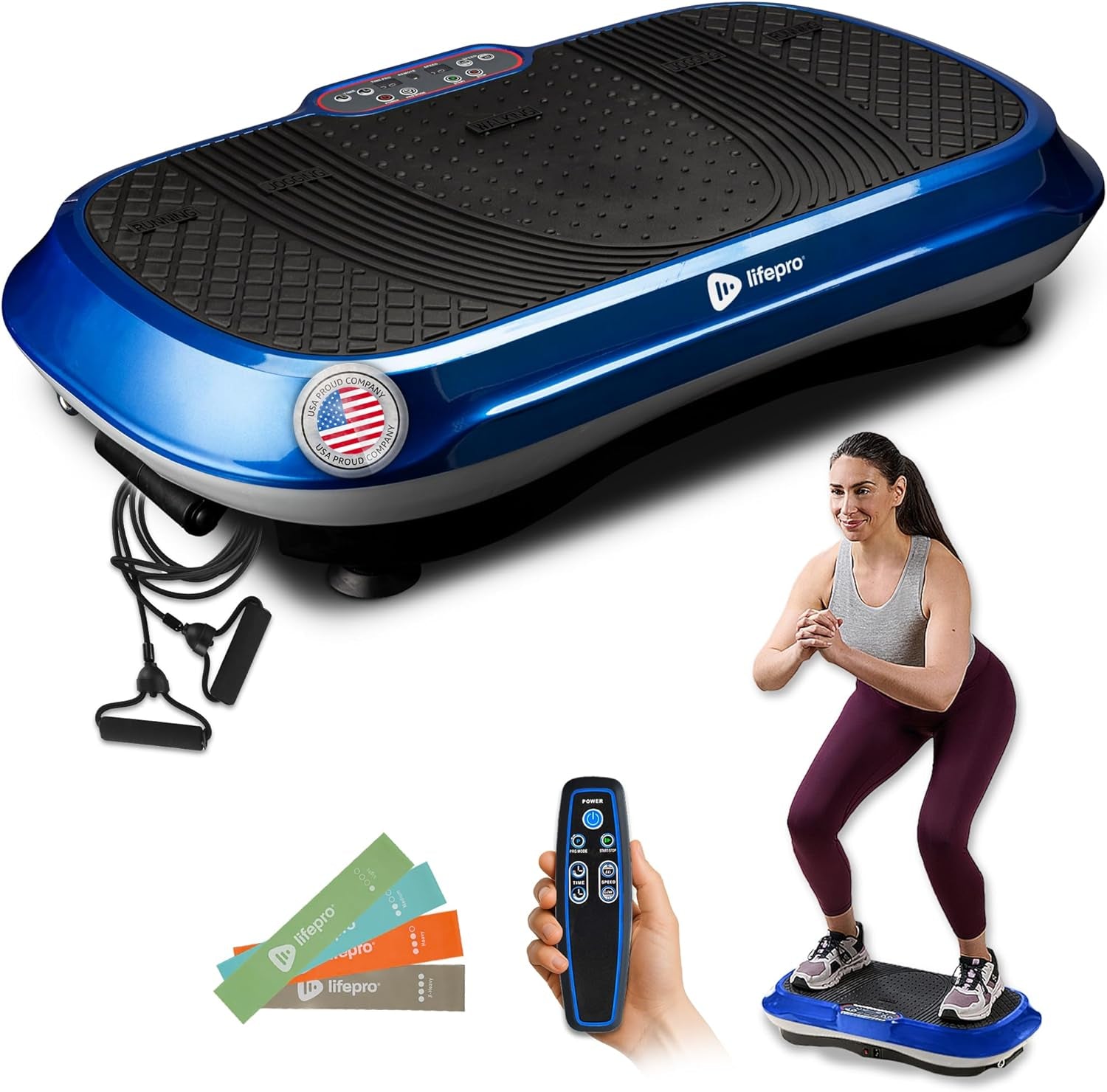 Waver Vibration Plate Exercise Machine – High-Intensity Vibration for Muscle Activation, Full-Body Workout Vibrating Platform with Loop Bands, Fitness Equipment for Strength Toning & Fat Loss