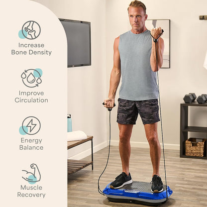 Waver Vibration Plate Exercise Machine – High-Intensity Vibration for Muscle Activation, Full-Body Workout Vibrating Platform with Loop Bands, Fitness Equipment for Strength Toning & Fat Loss